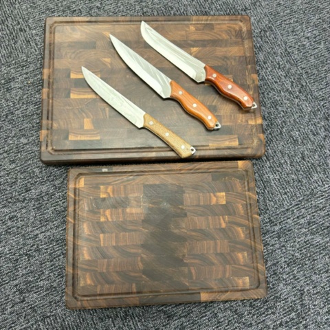 1472666-1 Köksset 3st Benknivar & 2st Valnötsbrädor - Fri frakt