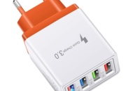 1472539 3 st Snabbladdande USB Väggadapter 4 Portar Orange - Fri frakt