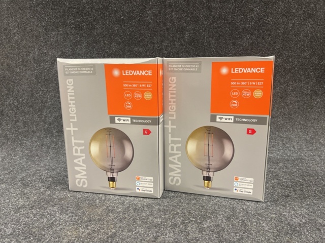 1472734-1 2 st LED-lampor Ledvance Filament Globe200 42 E27 Smoke Dimmable