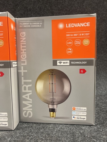 1472734-2 2 st LED-lampor Ledvance Filament Globe200 42 E27 Smoke Dimmable