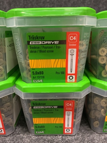 1472738-3 10 st Förpackningar Träskruv 5x80, Essve