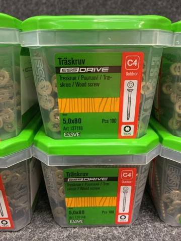 1472738-4 10 st Förpackningar Träskruv 5x80, Essve