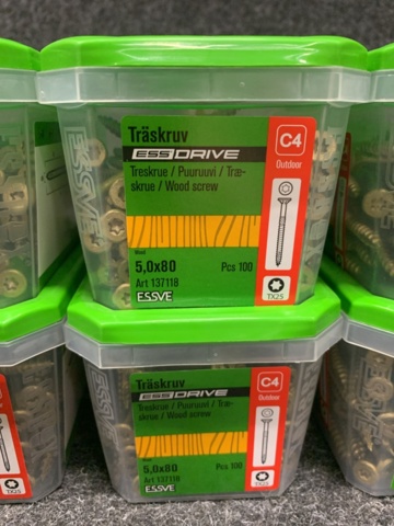 1472738-5 10 st Förpackningar Träskruv 5x80, Essve