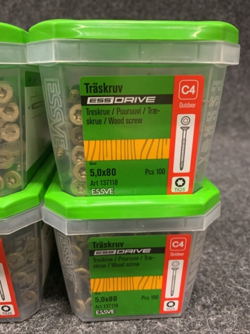 1472738-6 10 st Förpackningar Träskruv 5x80, Essve