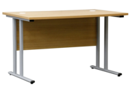 1472762 Desk iiglo with privacy screen and cable holes - Oak