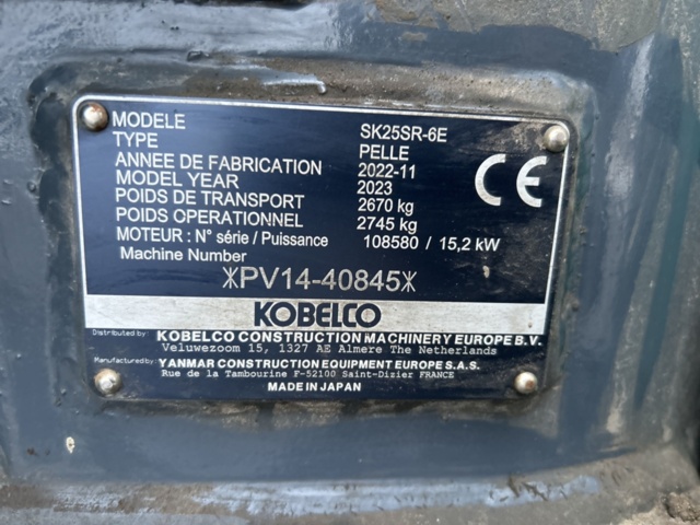 1454794-62 Bandgrävare med rototilt och 3 st va-skopor - Kobelco SK25SR-6E -2023