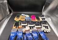 1472374 Arbetshandskar, 16 st – blandade modeller, storlek 7