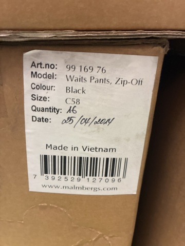 1472855-7 Approx. 15 waist trousers Malmbergs - Zip Off, Size C58