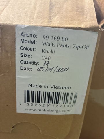 1472848-7 Ca 15 st Midjebyxor Malmbergs - Zip Off, Strl C48