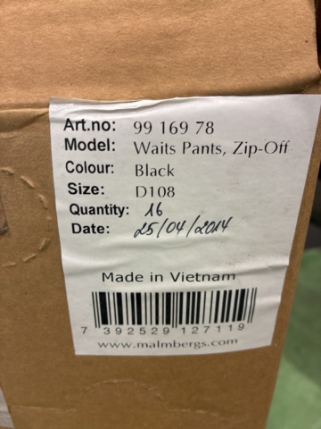 1472854-7 Ca 15 st Midjebyxor Malmbergs - Zip Off, Strl D108
