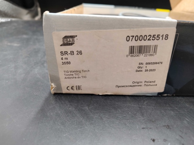 1472401-4 TIG-brännare, ESAB, SR-B 26, 4 m