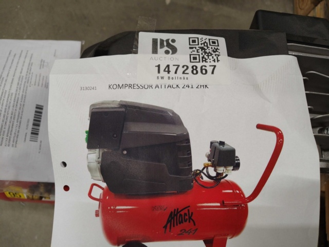 1472867-7 Kompressor, KGK Attack 241, 24 l tank, 8 bar, 2 hk
