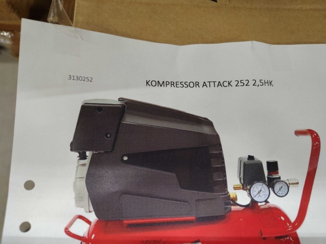 1472868-9 Kompressor, Attack 252, 24 l, 2,5 hk, 10 bar