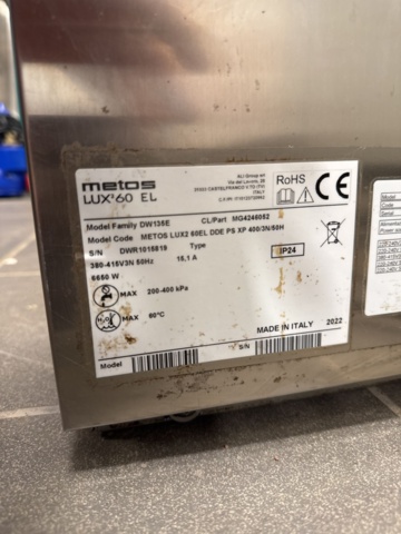 1321359-7 Diskmaskin - Metos LUX60 EL, -2022