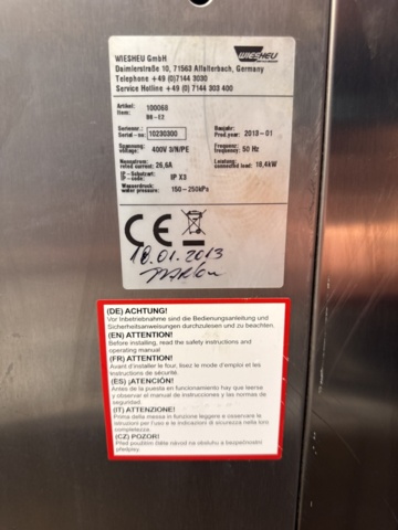 1321362-9 Bageriugnar WIESHEU B8-E2 & 84-E2,