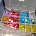 1472871-9 Miscellaneous electrical and automotive materials, lot - fuses, connectors, LED lights, hand tools