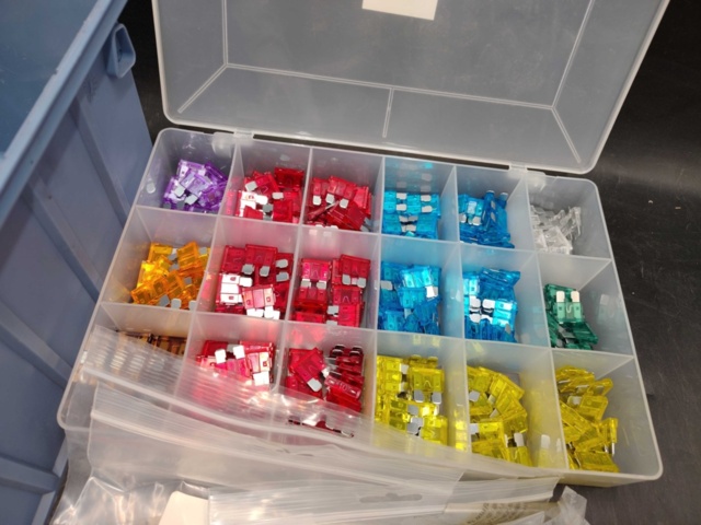 1472871-9 Miscellaneous electrical and automotive materials, lot - fuses, connectors, LED lights, hand tools