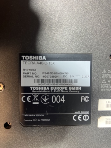 1384649-5 Bärbar dator - Toshiba Tecra A40-C-15X