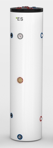 1344078-3 12 kW luft/vatten värmepump, 250L varmvattenstank, rostfri bufferttank med 15m spiral M62