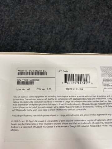 1475848-4 Wire-Free Camera Kit D-Link DCS-2802KT mydlink Pro