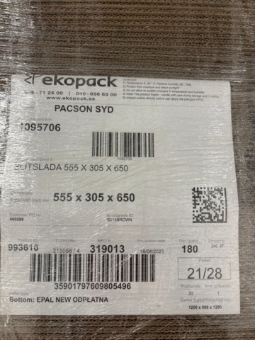 1368245-10 Pallets approx. 13 pcs with packaging material