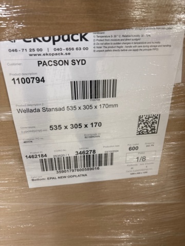 1368245-12 Pallets approx. 13 pcs with packaging material