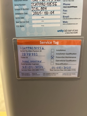 1435645-11 ICP-OES-analysutrustning med autosampler och kylaggregat – Thermo Scientific iCAP PRO XPS Duo