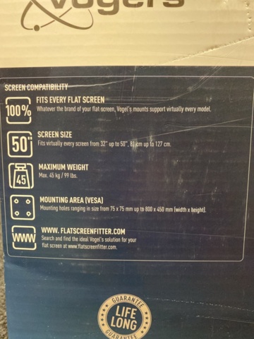 1475897-5 Wall mount Vogel's EFW 8325 32"-50"