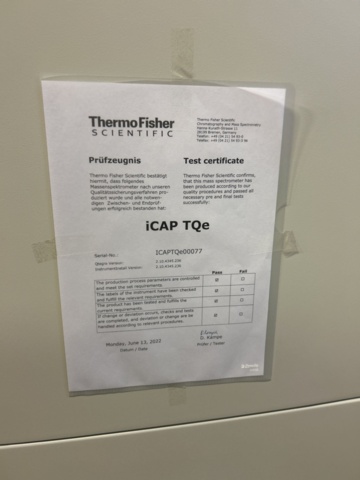 1435648-7 ICP-MS-analysutrustning med kylaggregat, vakuumpump, dator – Thermo Scientific iCAP TQe