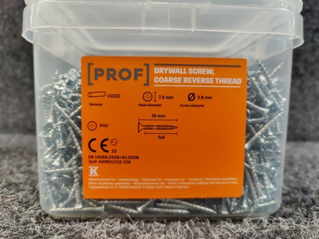 1476651-4 6000 pcs Hard plasterboard screws for wooden joists Prof 3.8x35 mm