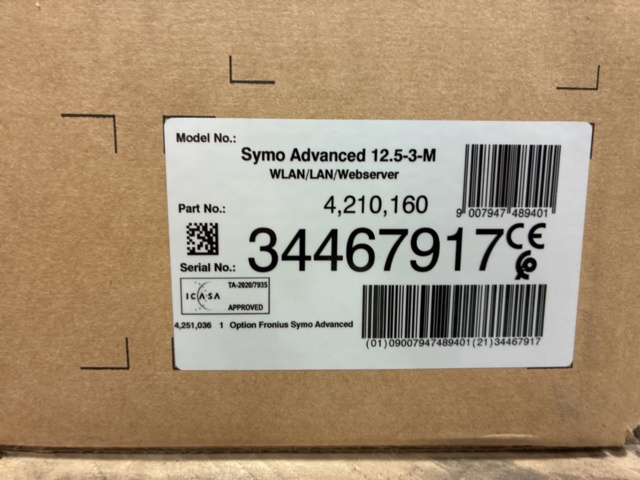 1476547-3 Växelriktare Fronius SYMO Advanced  12.5-3-M 3-FAS