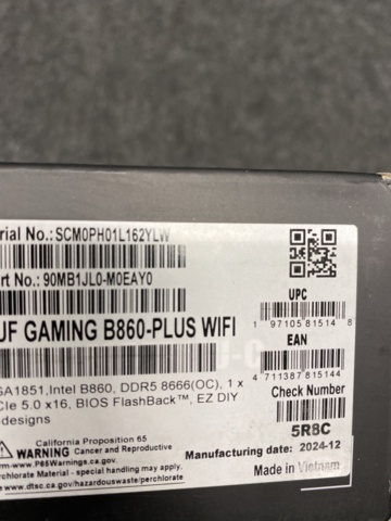 1472481-3 Moderkort ASUS TUF GAMING B860-PLUS WIFI