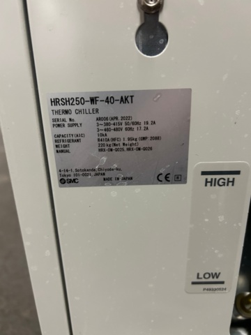 1411413-6 Industriell vätskekylare för laser – SMC Thermo chiller – 2022