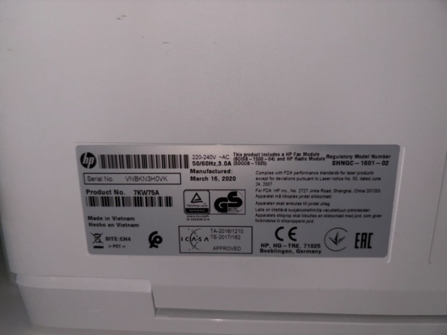 1410910-3 Printer - HP Color LaserJet Pro MFP M283fdw