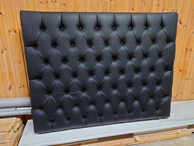 1408007-1 Bed headboards in black imitation leather 160 cm, 6 pcs.