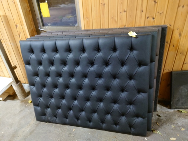 1408007-4 Bed headboards in black imitation leather 160 cm, 6 pcs.