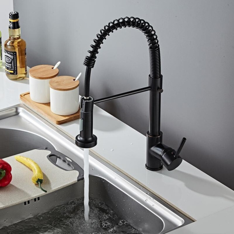 1477195-5 Kitchen faucet with pull-out spout Black - Free shipping