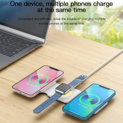 1477259-2 2 pcs 3-in-1 Wireless Charger White - Free shipping