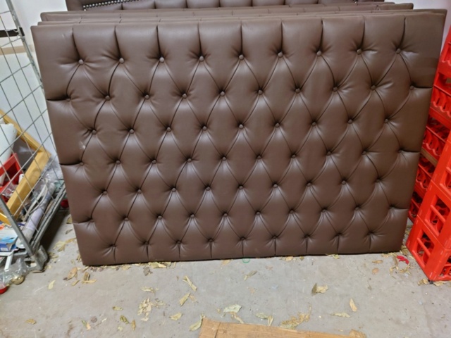 1477672-1 Bed headboards in brown imitation leather 160/180 cm 8 pcs