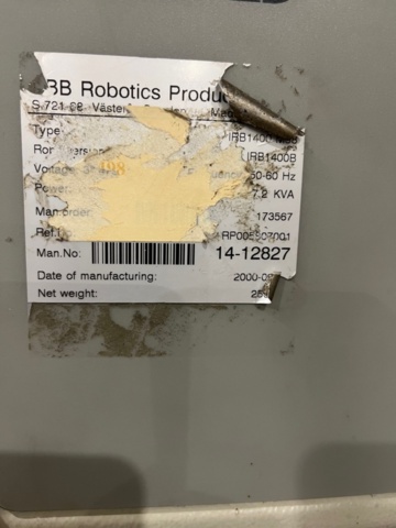 1421731-12 Svetsrobot med svetsbord - Robotics ABB IRB1400 ABB