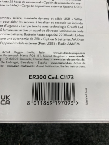 1475880-8 Emergency radio / power bank Midland ER300