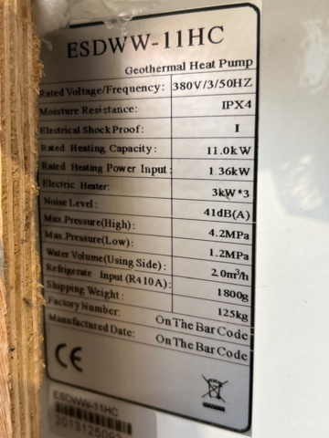 1454824-6 Ground source heat pump - ESDWW-11HC