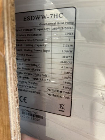 1454825-7 Ground source heat pumps 2 pcs 7 kW - ESDWW-7HC