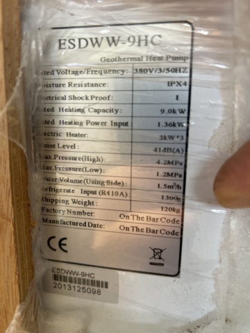 1454826-6 Ground source heat pumps 2 pcs 9 kW - ESDWW-9HC