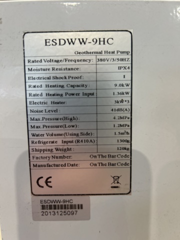 1454826-7 Ground source heat pumps 2 pcs 9 kW - ESDWW-9HC