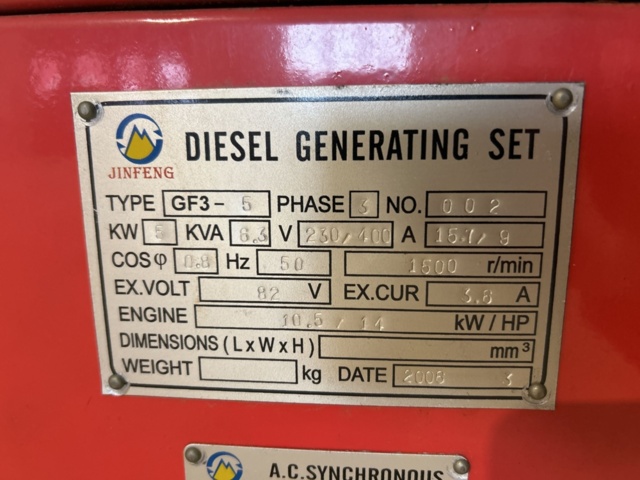 1454837-14 Diesel generator Jinfeng GF3-5 -2006