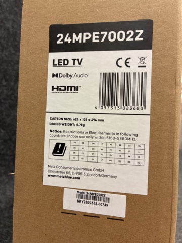 1476025-2 24" Google TV Metz LED 24MPE7002Z