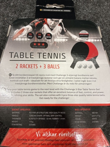 1476027-3 Table tennis racket, table tennis balls & table tennis net, SportMe