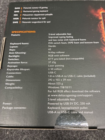 1478128-7 Gaming keyboard, gaming mouse & mouse pad, Deltaco