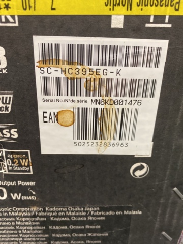 1478178-3 Kompakt stereosystem Panasonic SC-HC395